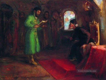  Boris Malerei - die schreckliche Boris Godunow mit ivan 1890 Repin